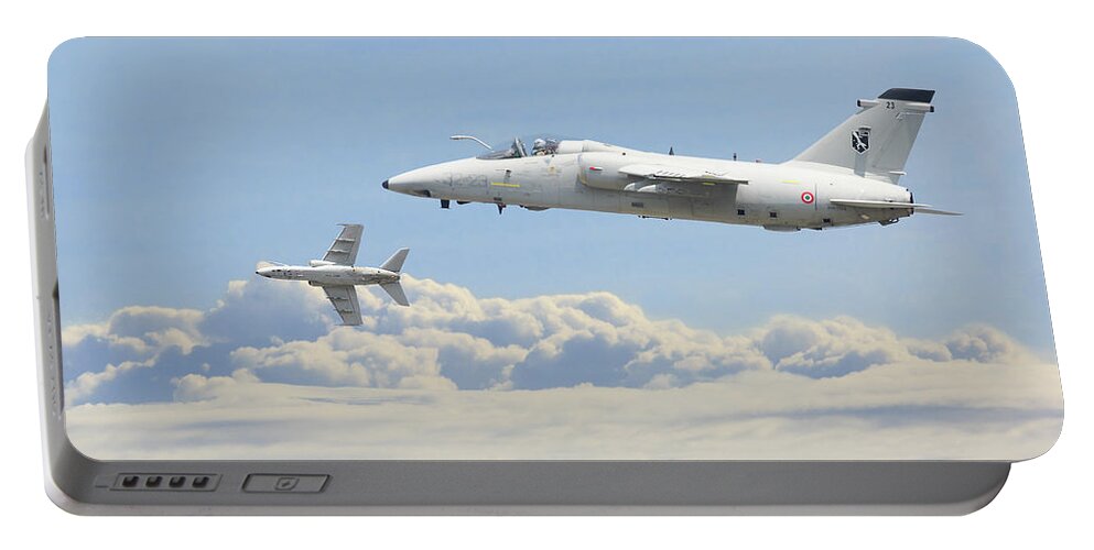 Aircraft Portable Battery Charger featuring the digital art Italian Air Force - Ghibli by Pat Speirs