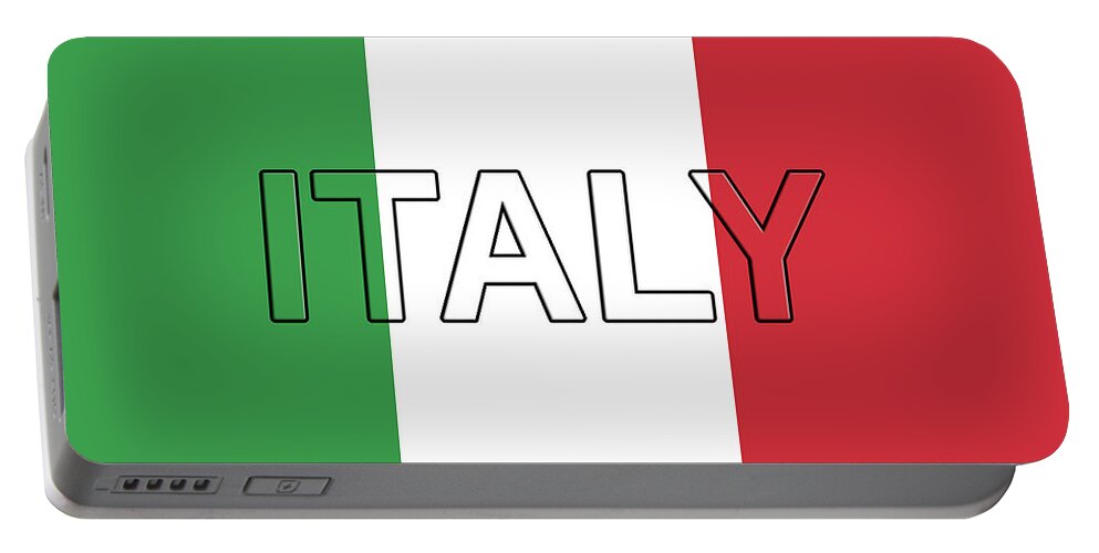 Italia Portable Battery Charger featuring the digital art Italy on an Italian Flag by Roy Pedersen