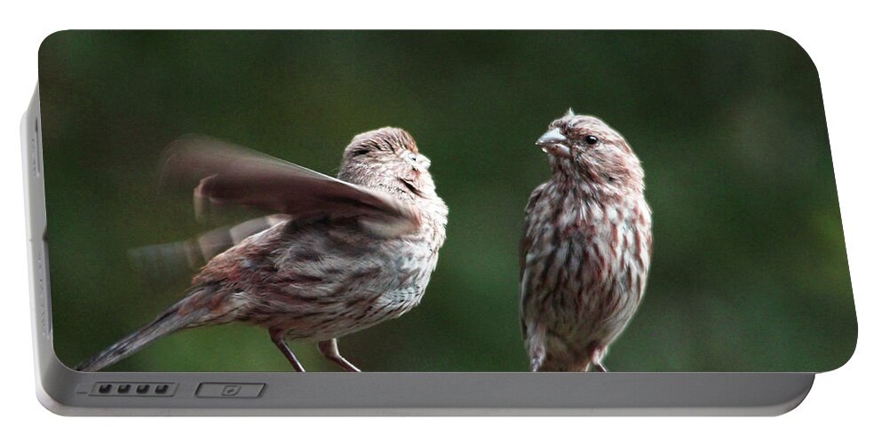 Birds Portable Battery Charger featuring the photograph It's My Turn by Trina Ansel