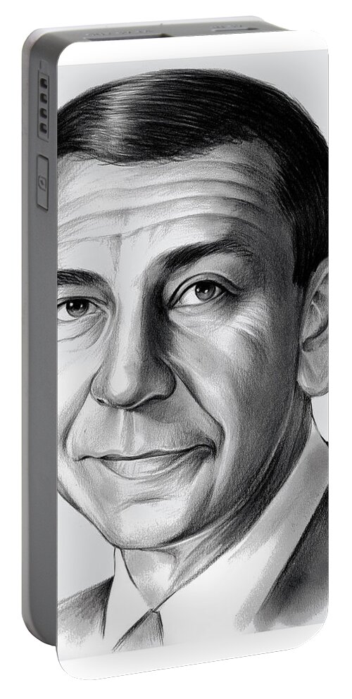 Jack Webb Portable Battery Charger featuring the drawing Jack Webb by Greg Joens