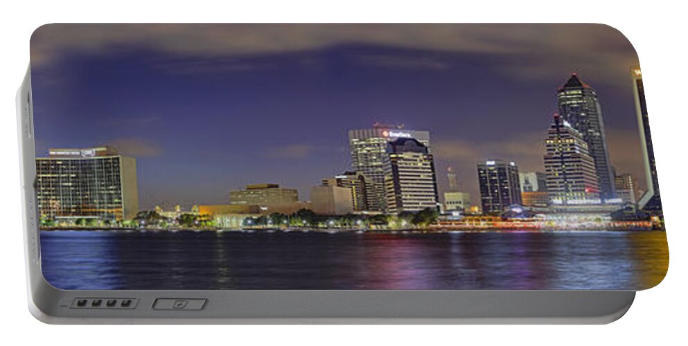 Jacksonville Portable Battery Charger featuring the photograph Jacksonville Florida Skyline - Panoramic - City by Jason Politte