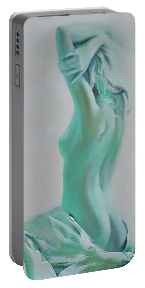 Ignatenko Portable Battery Charger featuring the painting Jade by Sergey Ignatenko
