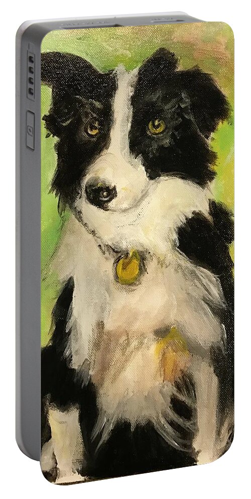 Dog Portable Battery Charger featuring the painting Jake by Denice Palanuk Wilson