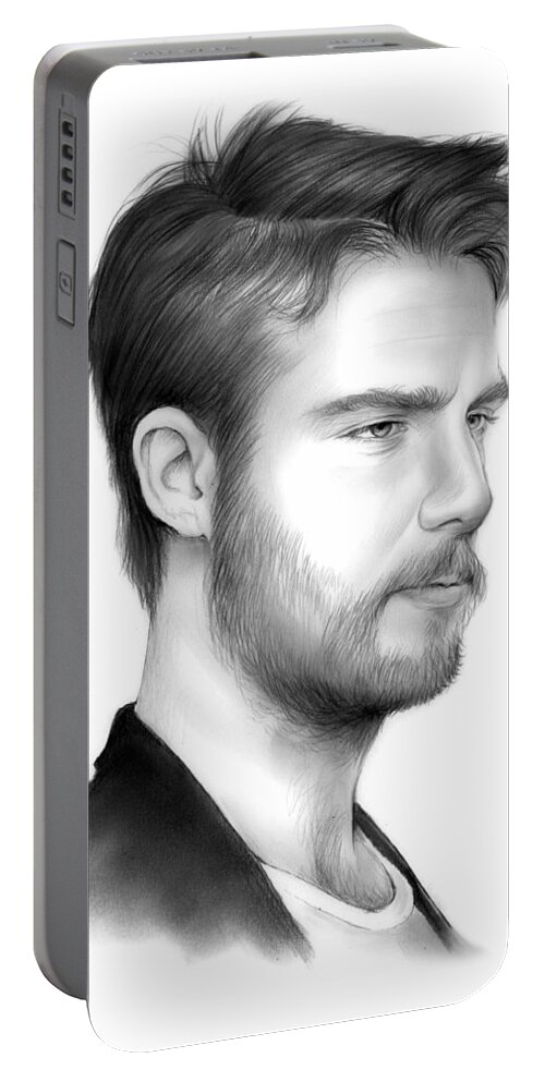 Jake Mcdorma Portable Battery Charger featuring the drawing Jake McDorman by Greg Joens