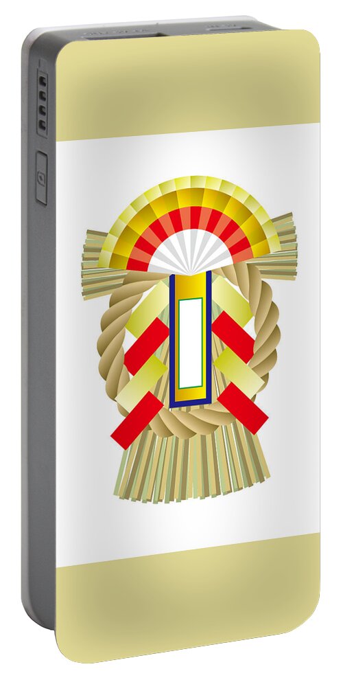  Portable Battery Charger featuring the digital art Japanese NewYear Decoration by Moto-hal