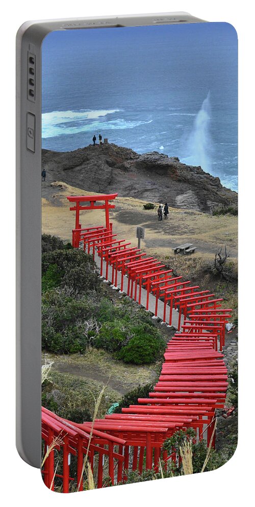 Shrines In Japan、a Shrine、shinto、wonders Of Japan、 Portable Battery Charger featuring the photograph Japan's wonderful popular shrine of power spot by Keisuke Ueda