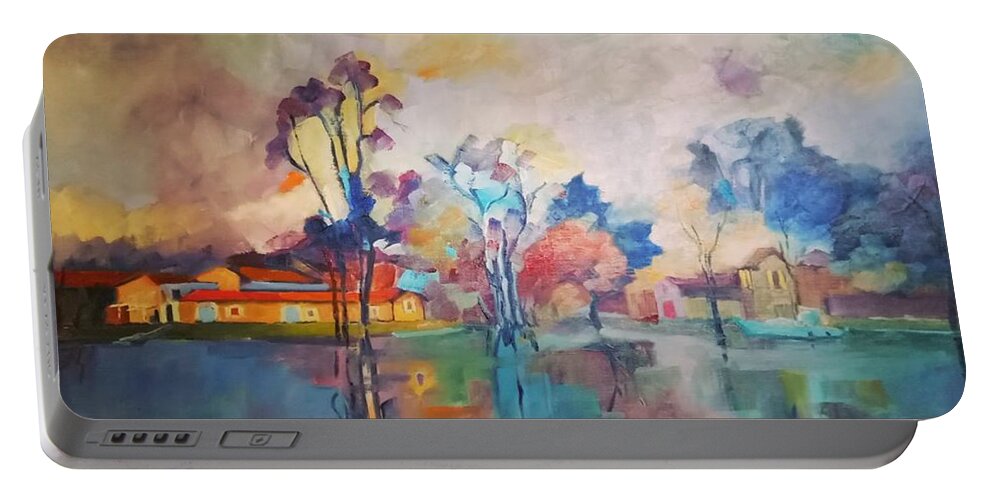  Portable Battery Charger featuring the painting Jarnac on 2018 by Kim PARDON