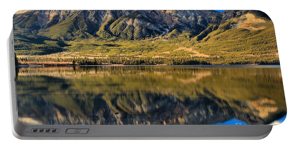 Pyramid Lake Portable Battery Charger featuring the photograph Jasper Pyramid Lake Reflections by Adam Jewell