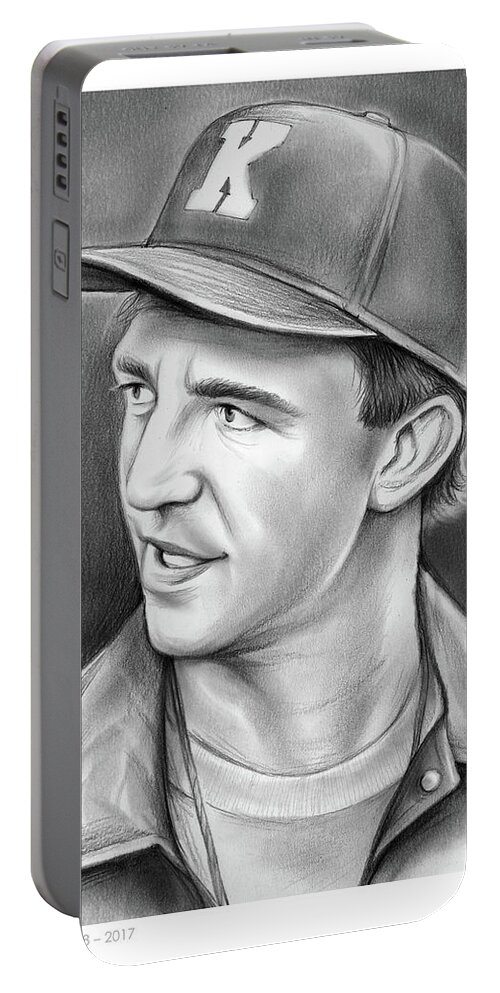 Jay Thomas Portable Battery Charger featuring the drawing Jay Thomas by Greg Joens