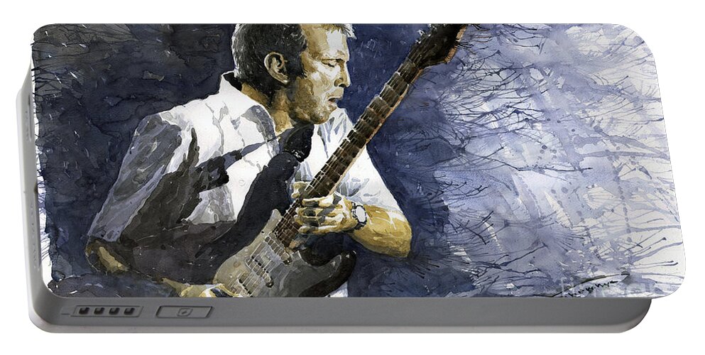 Eric Clapton Portable Battery Charger featuring the painting Jazz Eric Clapton 1 by Yuriy Shevchuk