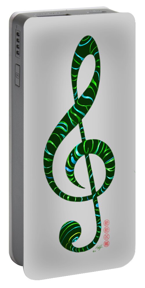 Music Portable Battery Charger featuring the digital art Jazz T by Douglas Day Jones