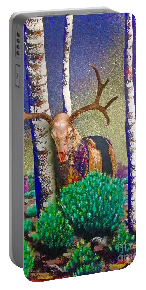 Mule Portable Battery Charger featuring the painting Heckle by Mayhem Mediums