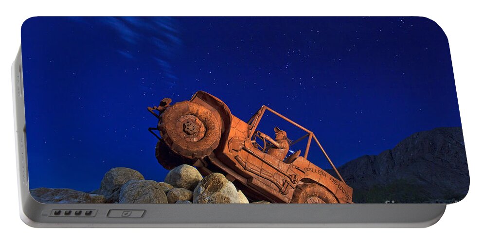Galleta Meadows Portable Battery Charger featuring the photograph Jeep Adventures under the Night Sky in Borrego Springs by Sam Antonio