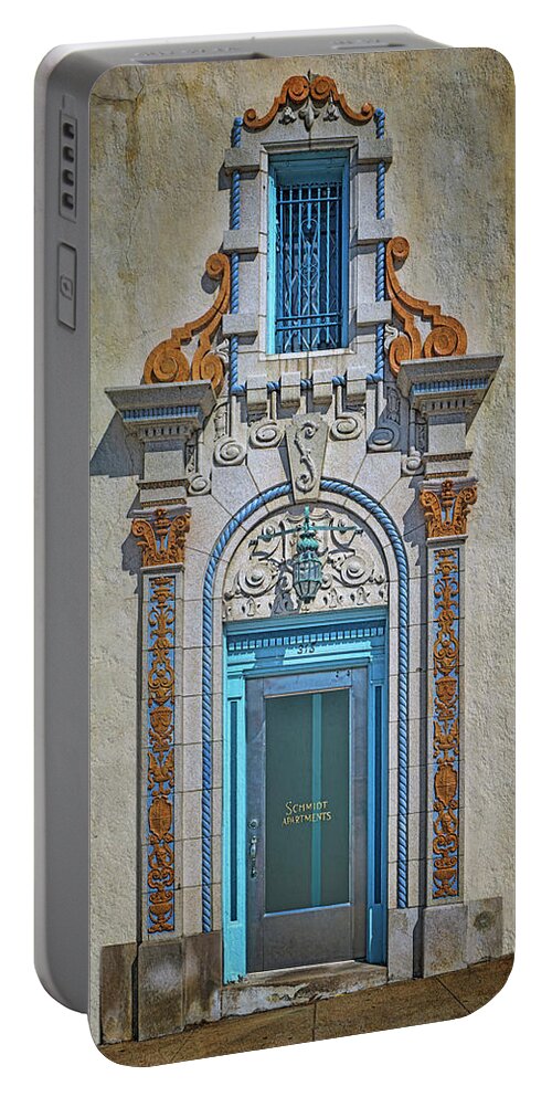 Doors Portable Battery Charger featuring the photograph Jefferson Street - Door and Window by Nikolyn McDonald