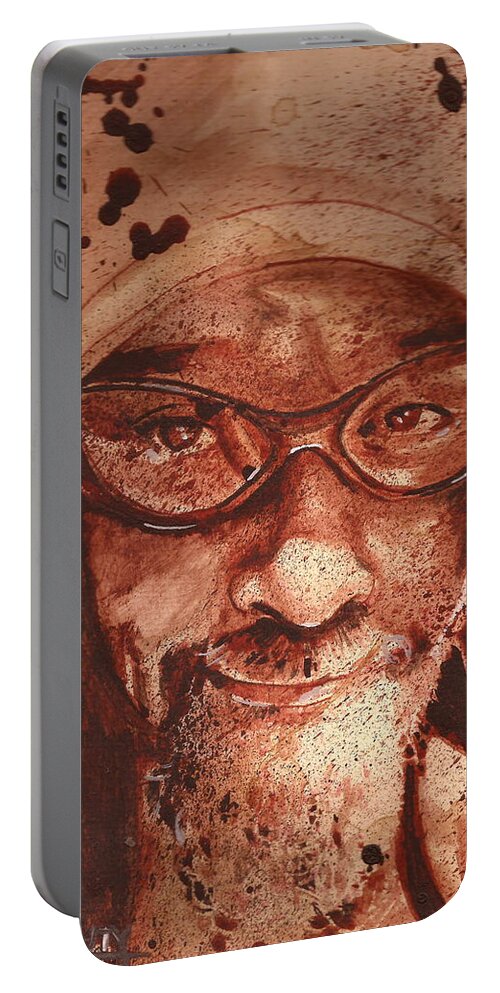 Ryan Almighty Portable Battery Charger featuring the painting JERM SNAP - portrait by Ryan Almighty