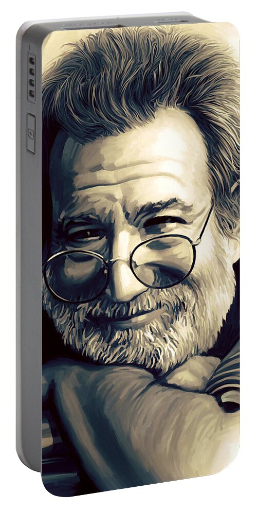 Jerry Garcia Paintings Portable Battery Charger featuring the painting Jerry Garcia Artwork by Sheraz A