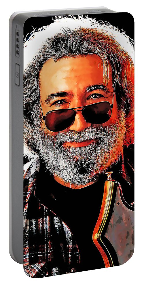 Jerry Garcia Portable Battery Charger featuring the mixed media Jerry Garcia The Grateful Dead by Marvin Blaine
