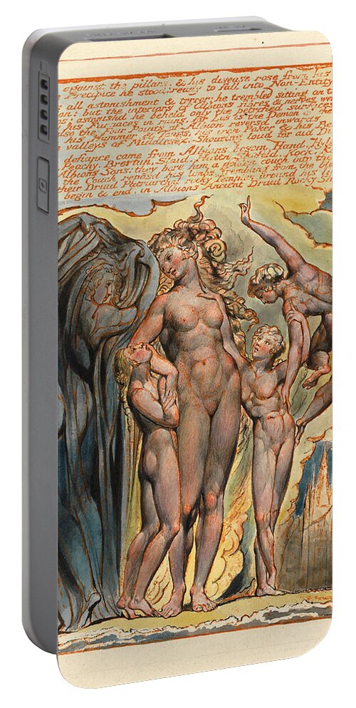 William Blake Portable Battery Charger featuring the drawing Jerusalem. Plate 32 by William Blake