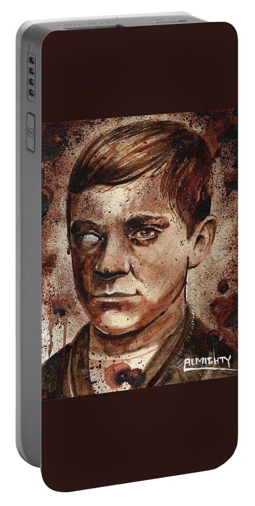 Ryan Almighty Portable Battery Charger featuring the painting JESSE POMEROY dry blood by Ryan Almighty