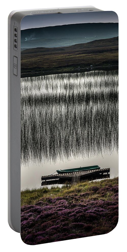 Scotland Portable Battery Charger featuring the photograph Jetty, Loch na Maracha, Isle of Harris by Peter OReilly