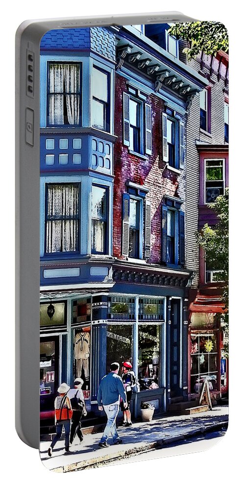 Jim Thorpe Portable Battery Charger featuring the photograph Jim Thorpe PA - Window Shopping by Susan Savad