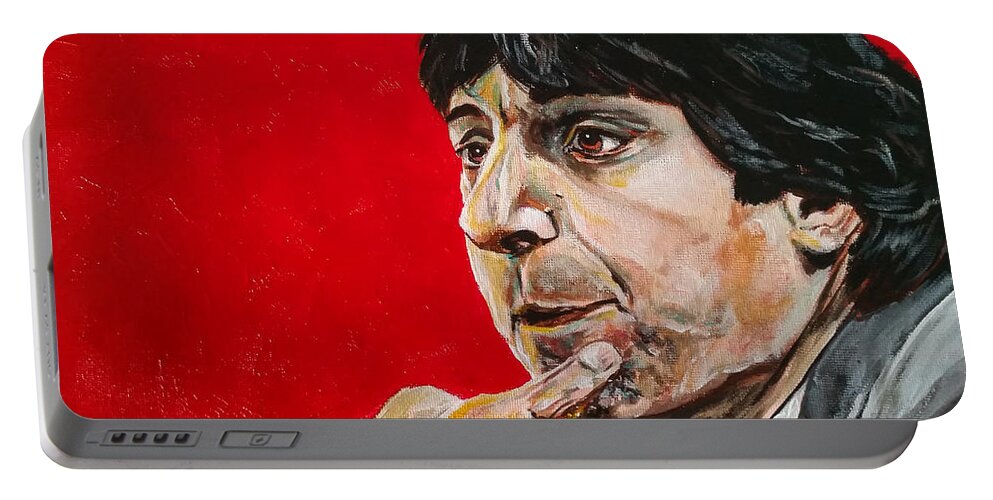 Portrait Portable Battery Charger featuring the painting Jimmy V by Joel Tesch