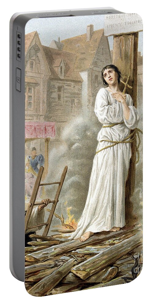 Joan Of Arc Portable Battery Charger featuring the painting Joan of Arc French heroine of the Hundred Years' War by French School