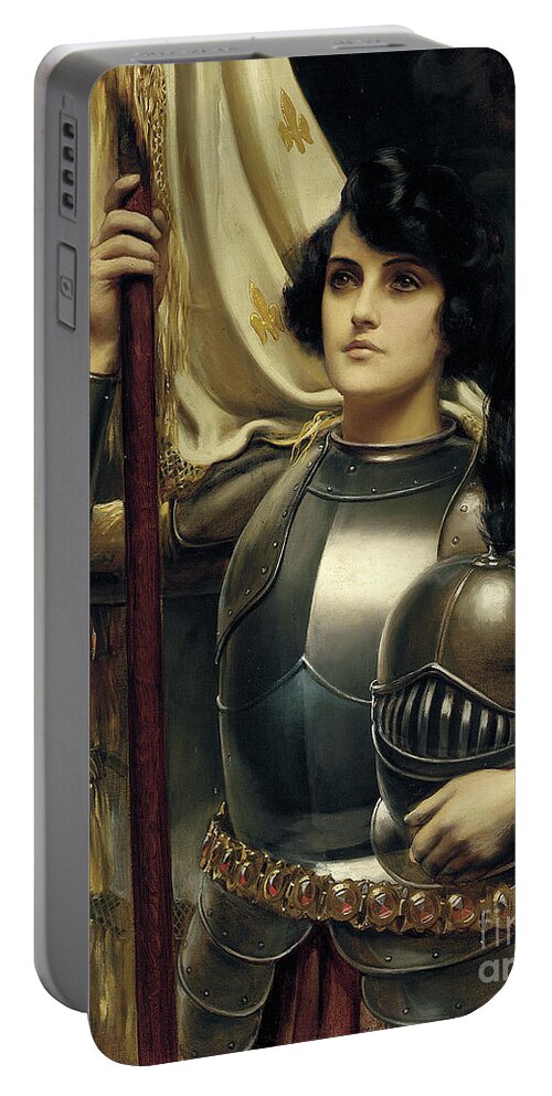 Joan Of Arc Portable Battery Charger featuring the painting Joan of Arc by Harold Hume Piffard