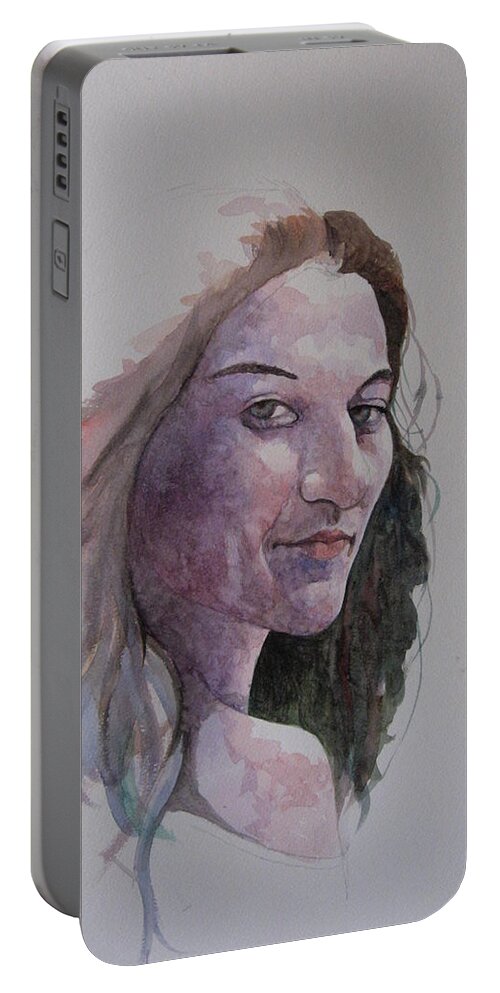 Joanna Portable Battery Charger featuring the painting Joanna by Ray Agius