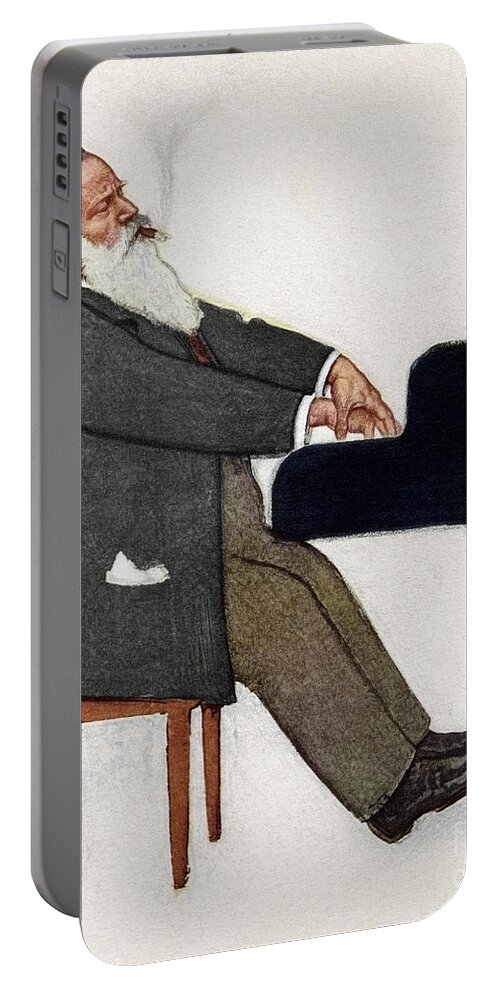 19th Century Portable Battery Charger featuring the painting Johannes Brahms by Willy von Becherath