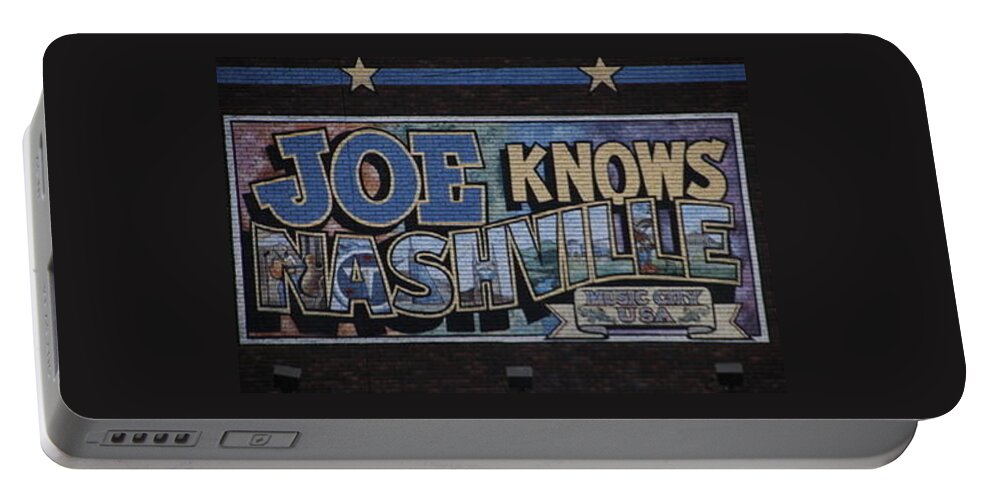 Nashville Portable Battery Charger featuring the photograph Joe Knows Nashville Tennessee by Valerie Collins