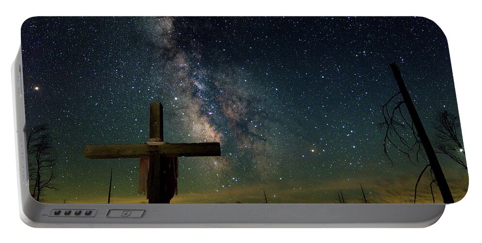 Milky Way Portable Battery Charger featuring the photograph John 6 38 by Randy Robbins