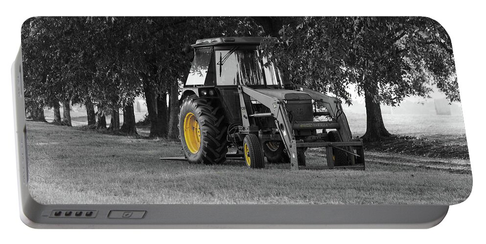 John Deere 620 Portable Battery Charger featuring the photograph John Deere 620 in selective color by Doug Camara