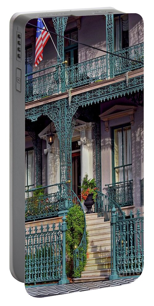 Culture Portable Battery Charger featuring the photograph John Rutledge Home, Charleston by Skip Willits