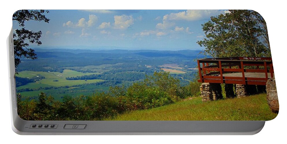 Overlook Portable Battery Charger featuring the photograph John's Mountain Overlook by Richie Parks