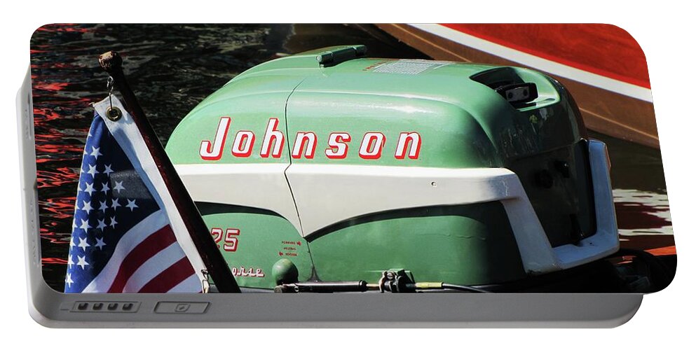 Outboard Portable Battery Charger featuring the photograph Johnson 25hp by Neil Zimmerman