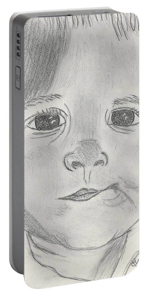 Graphite Portable Battery Charger featuring the drawing Josiah by Ali Baucom