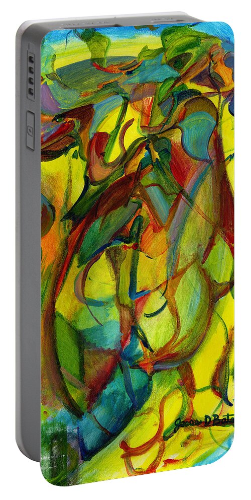 Bear Portable Battery Charger featuring the painting Josie's Pals by Jesse Bateman