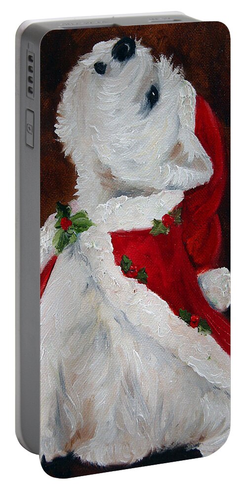 Art Portable Battery Charger featuring the painting Joy to the World by Mary Sparrow