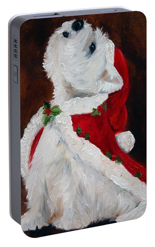 Art Portable Battery Charger featuring the painting Joy to the World by Mary Sparrow