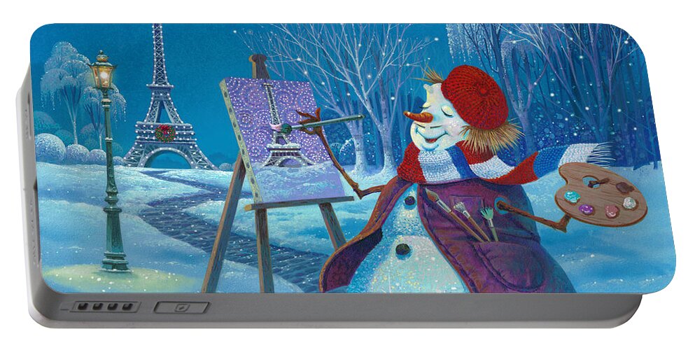 Michael Humphries Portable Battery Charger featuring the painting Joyeux Noel by Michael Humphries
