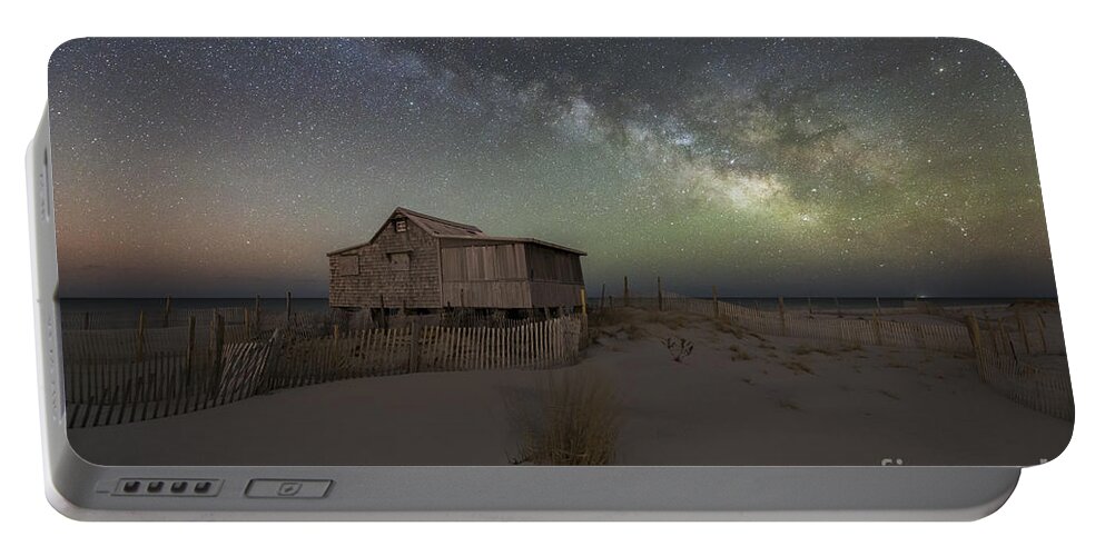 Judge's Shack Portable Battery Charger featuring the photograph Judges Shack Island Beach State Park NJ by Michael Ver Sprill