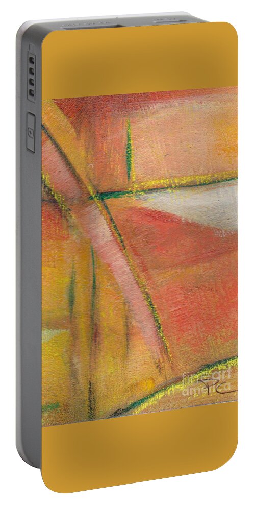 Abstract Portable Battery Charger featuring the painting July 13 2016 3 of 5 by Patricia Cleasby