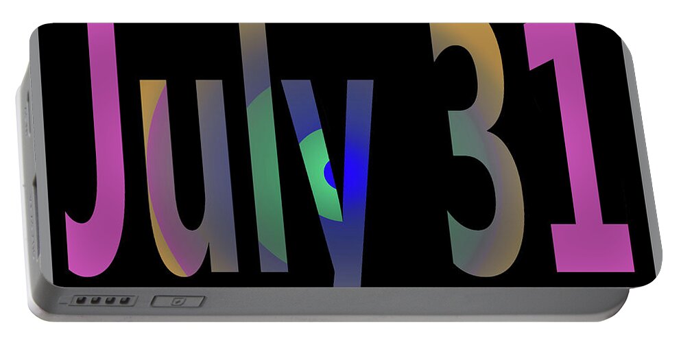 July Portable Battery Charger featuring the digital art July 31 by Day Williams