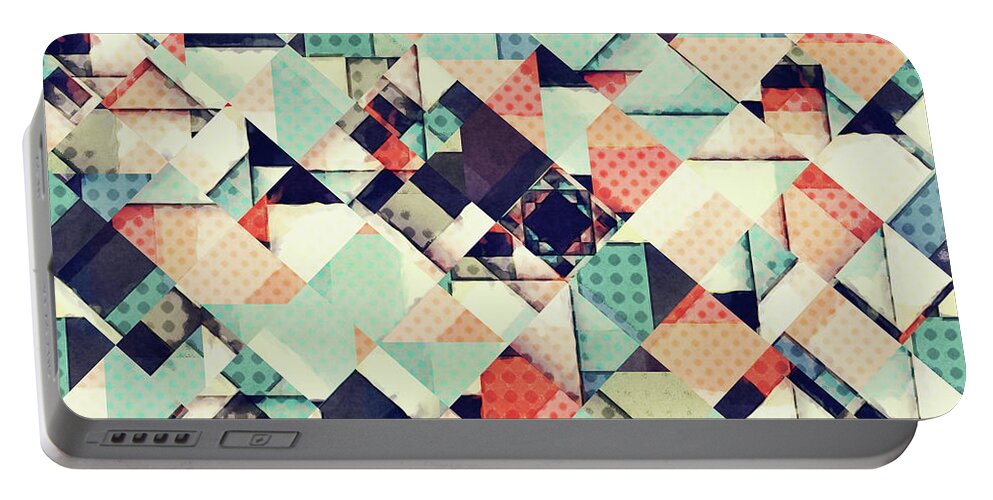 Pattern Portable Battery Charger featuring the digital art Jumble of Colors And Texture by Phil Perkins