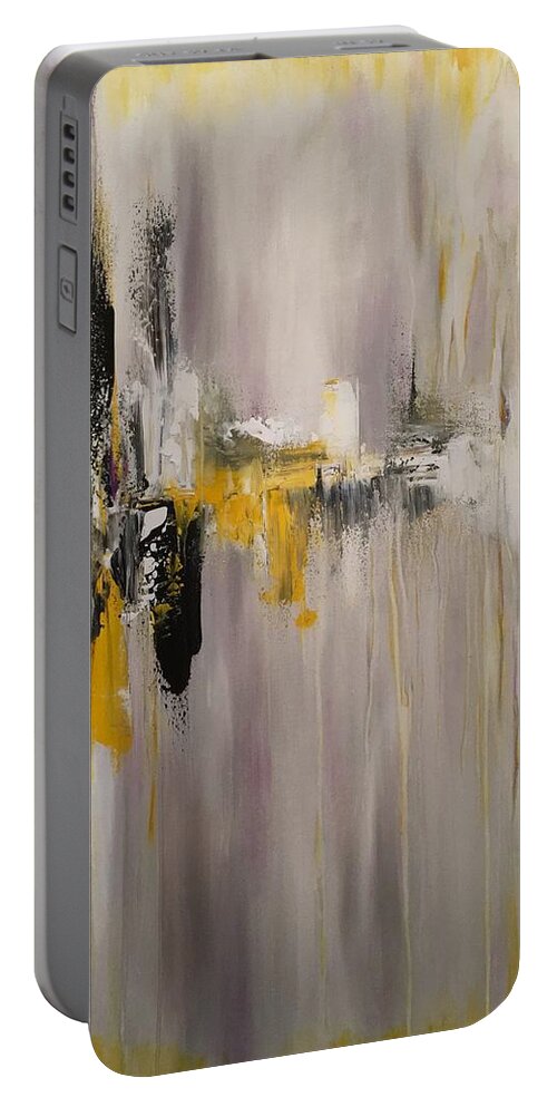 Abstract Portable Battery Charger featuring the painting Juncture by Soraya Silvestri