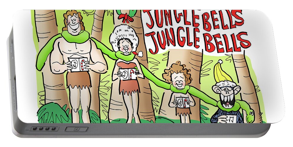 Tarzan Portable Battery Charger featuring the digital art Jungle Bells by Mark Armstrong