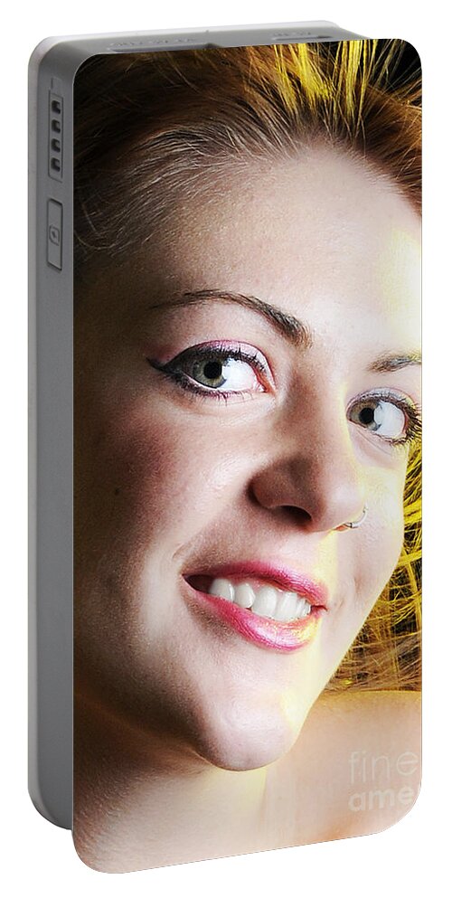 Glamour Photographs Portable Battery Charger featuring the photograph Just a smile by Robert WK Clark