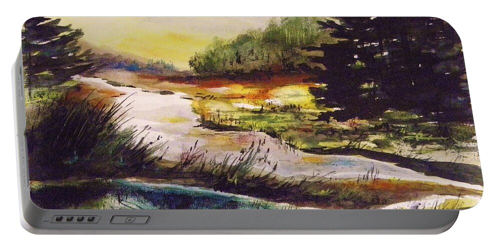 Just After Daybreak Portable Battery Charger featuring the painting Just After Daybreak by John Williams