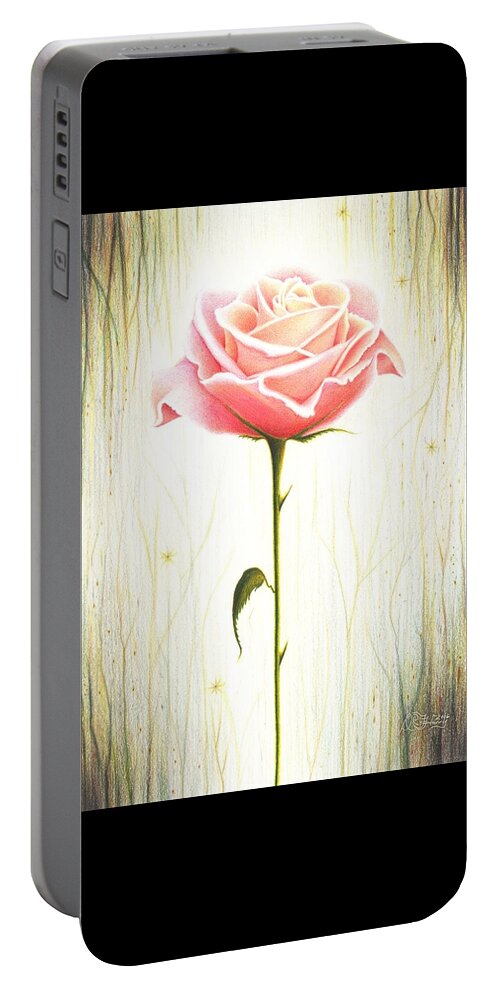 Rose Portable Battery Charger featuring the drawing Just Another Common Beauty by Danielle R T Haney